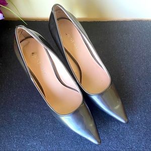 Nine West Heels Charcoal Shiny Black 6M